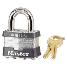 MASTER LOCK 1DCOM, 4 PIN TUMBLER SAFETY PADLOCK KEYED DIFFERENT